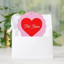 Romantic Red Heart Pastel Rosa Personlig