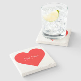 Romantic Red Heart Personlig Stenunderlägg