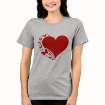 Romantic Red Heart with Butterflies GraphicT-Shirt