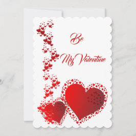 Romantic Red Hearts Anpassningsbar Quote be my Val Julkort