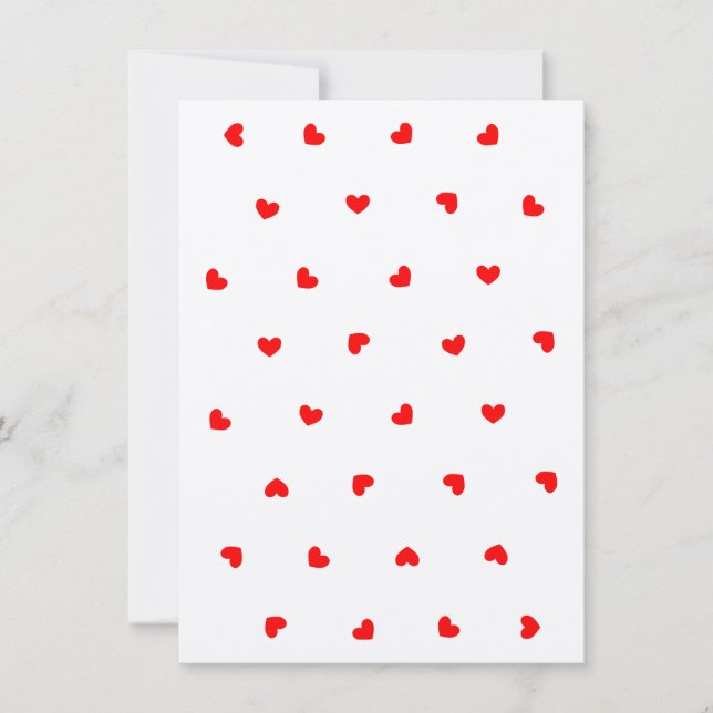 Romantic Red Hearts Blank Greeting Card (Framsida)
