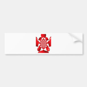 Romantic Red Hearts Mönster Art Skriv ut Bildekal