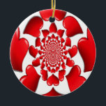 Romantic Red Hearts Mönster Art Skriv ut Julgransprydnad Keramik<br><div class="desc">Romantic Red Hearts Mönster Art Print Introducing the "Romantic Red Hearts Mönster Art Print", ett vackert designat biet som fångar kärlek innersta väsen och kärlek genom sitt slående hjärtmotiv. Beskrivning: Den här teckningen har en central, symmetrisk mönster i röda hjärtan som ordnats i en cirkelformad eller radiell design. Hjärtan varierar...</div>