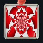 Romantic Red Hearts Mönster Art Skriv ut Julgransprydnad Metall<br><div class="desc">Romantic Red Hearts Mönster Art Print Introducing the "Romantic Red Hearts Mönster Art Print", ett vackert designat biet som fångar kärlek innersta väsen och kärlek genom sitt slående hjärtmotiv. Beskrivning: Den här teckningen har en central, symmetrisk mönster i röda hjärtan som ordnats i en cirkelformad eller radiell design. Hjärtan varierar...</div>