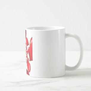 Romantic Red Hearts Mönster Art Skriv ut Kaffemugg