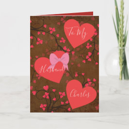 Romantic Red och Brown till min Make på Valentine Helgkort