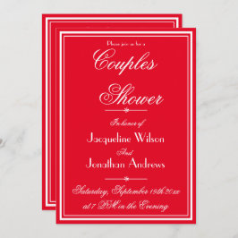 Romantic Red Par Shower Custom Name Email OSA Inbjudningar