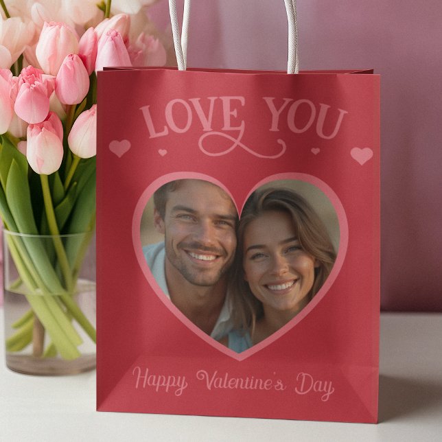 Romantic Red Personlig I Kärlek You (Romantic Red Personalized I Love You Medium Gift Bag)