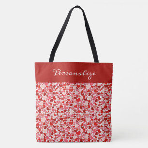 Romantic Red Rosa Heart Design Personlig Tygkasse
