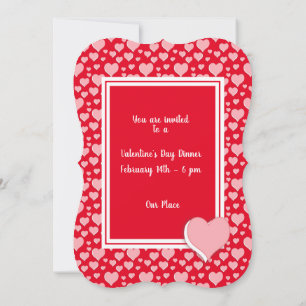 Romantic Red Rosa Hearts XOXO Photo Valentine Inbjudningar