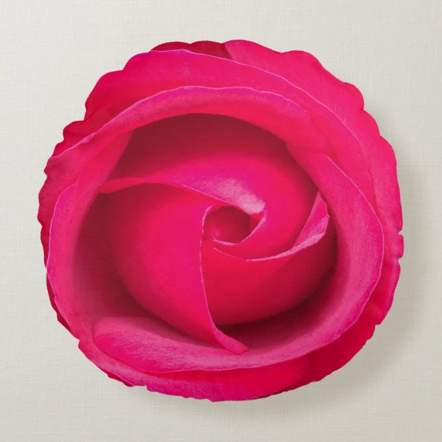 Romantic Red Rosa ros Rund Kudde (Framsidan)