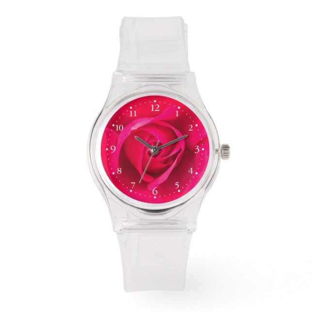 Romantic Red Rosa ros v2 Armbandsur (Framsida)