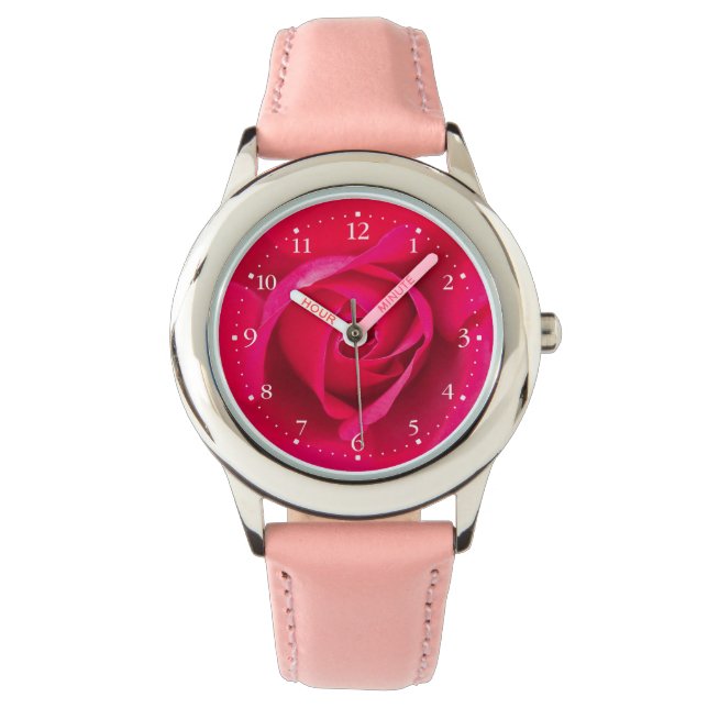 Romantic Red Rosa ros v2 Armbandsur (Framsida)