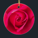 Romantic Red Rosa ros v2 Julgransprydnad Keramik<br><div class="desc">Romantisk rosa och röd ros.</div>