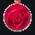 Romantic Red Rosa ros v2 Julgransprydnad Metall<br><div class="desc">Romantisk rosa och röd ros.</div>