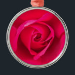 Romantic Red Rosa ros v2 Julgransprydnad Metall<br><div class="desc">Romantisk rosa och röd ros.</div>