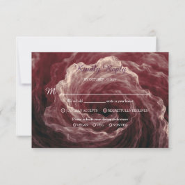 Romantic Red Rose Burgundy Response Card OSA Kort