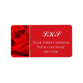 Romantic Red Rose Return Address Label Adressetikett