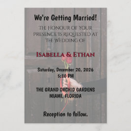 Romantic Red Roses Elegant Wedding Invitation Inbjudningar