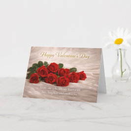 Romantic Red Roses Valentine’s Day Greeting Card Kort