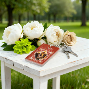 Romantic Red Rust 50-årsjubiléet Foto Keychain