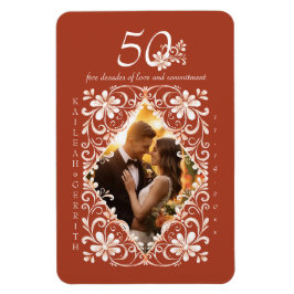 Romantic Red Rust 50-årsjubileum Photo Magnet