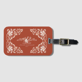 Romantic Red Rust Mr & Mrs Blommigt Bröllop Bagagebricka