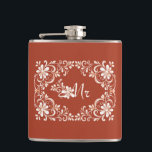 Romantic Red Rust Shabby chic, Bröllop-kolv Fickplunta<br><div class="desc">Utformningen har en vit blommigt vattenfärg ram på en varm orange bakgrund och kan anpassas med antingen "Mr" eller "Mrs". Denna kolv är en perfekt gåva till nygifta eller par som firar sina årsdagar när de går in på en ny eller fortsätter sin gemensamma resa tillsammans.</div>