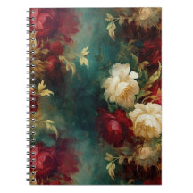 Romantic Red White Grönt Flowers