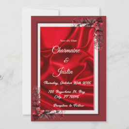 Romantic Red & White Save the Date - Valentine's D Inbjudningar
