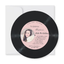 Romantic Retro Vinyl Record Photo Birthday