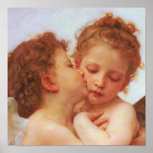 Romantic Reverie - First Kiss by Bouguereau" Poster (Framsidan)