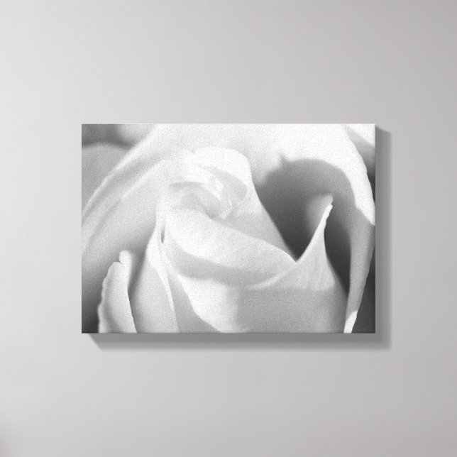 Romantic Ro Black and White Flower Canvastryck (Framsida)