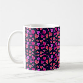 Romantic Ro Black Red Rosa Seamless Kaffemugg