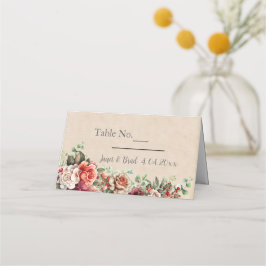 Romantic Ro Blommigt Eucalyptus Bröllop Placeringskort