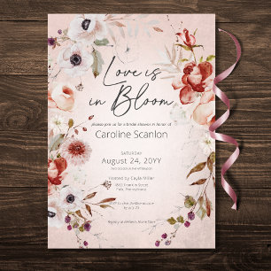 Romantic Ro Blommigt Kärlek i Bloom Möhippa Inbjudningar