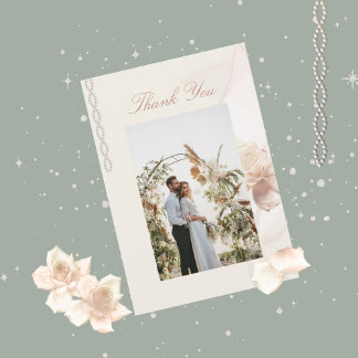 Romantic Ro Bröllop tackkort Tack Kort