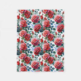 Romantic Ro Garden Print Fleecefilt