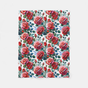 Romantic Ro Garden Print Fleecefilt