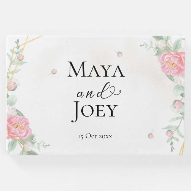 Romantic Ro Geometric Bröllop Gästböcker (Framsida)