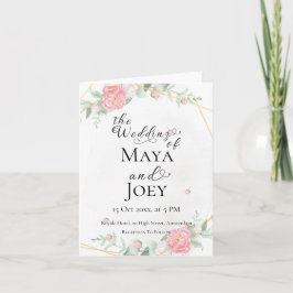 Romantic Ro Geometric Bröllop Inbjudan