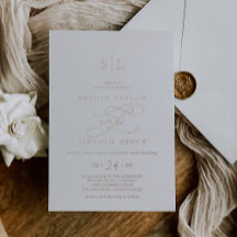Romantic Ro Gold Foil Monogram Bröllop