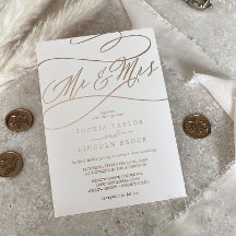 Romantic Ro Gold Foil | Mr. & Mrs. Bröllop