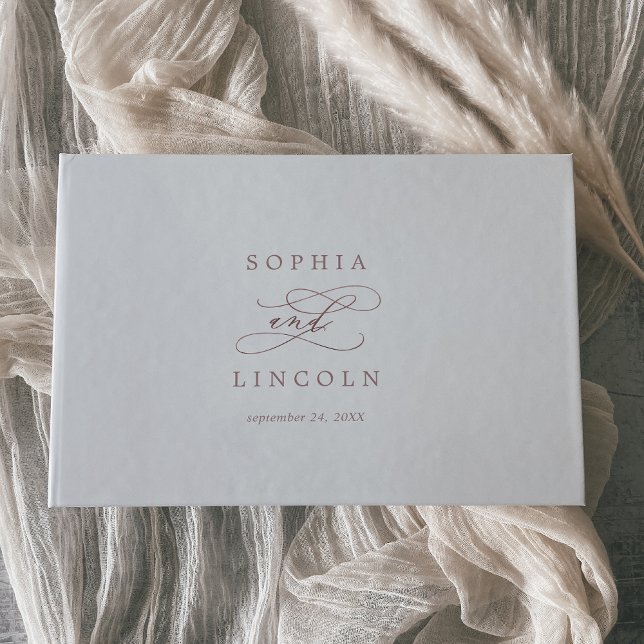 Romantic Ro Guld Calligraphy Monogram Bröllop Gästböcker (Skapare uppladdad)