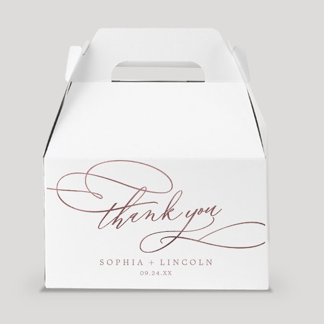 Romantic Ro Guld Calligraphy Tack Bröllop Presentaskar (Skapare uppladdad)