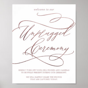 Romantic Ro Guld Calligraphy Unplugged Ceremony Poster