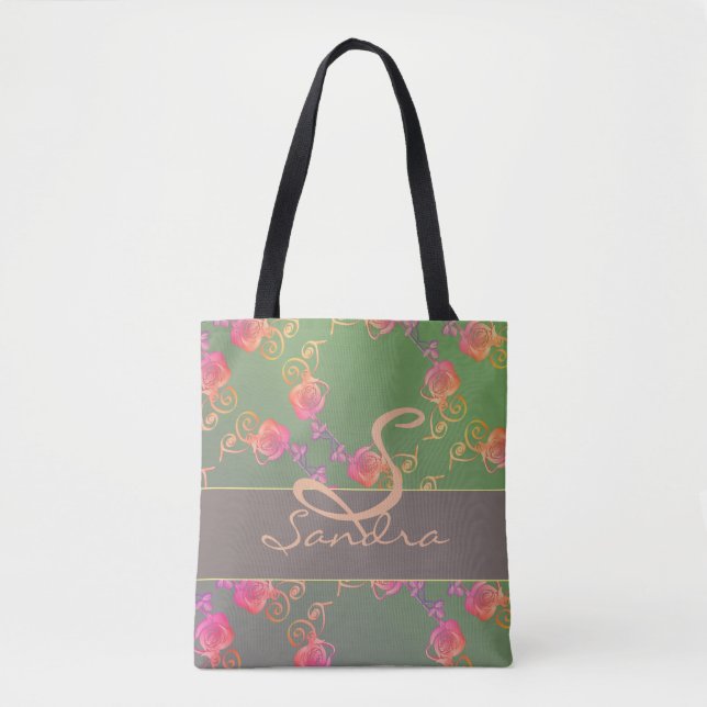 Romantic Ro Monogram Tote Tygkasse (Framsida)