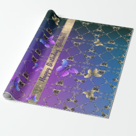 Romantic Ro och Butterflies Wrapping Papper Presentpapper