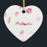 Romantic Ro Petals Julgransprydnad Keramik<br><div class="desc">Romantic Ro Petals rosa Peach vattencolor blommigt</div>