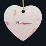 Romantic Ro Petals Julgransprydnad Keramik<br><div class="desc">Romantic Ro Petals rosa Peach vattencolor blommigt</div>